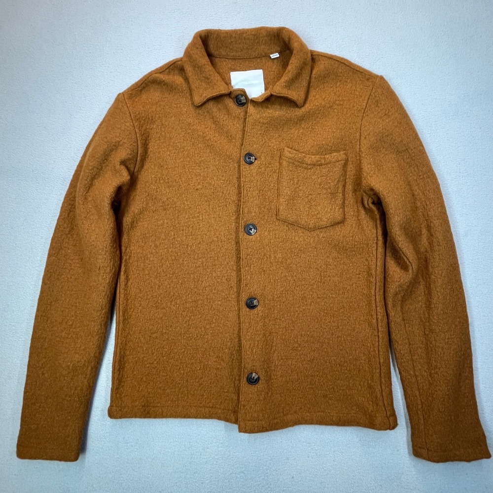 Men's Button-Front Wool Blend Sweater Jacket - Brown